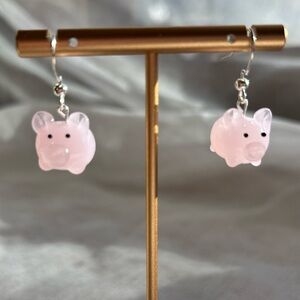Charming Pink Pig Earrings
